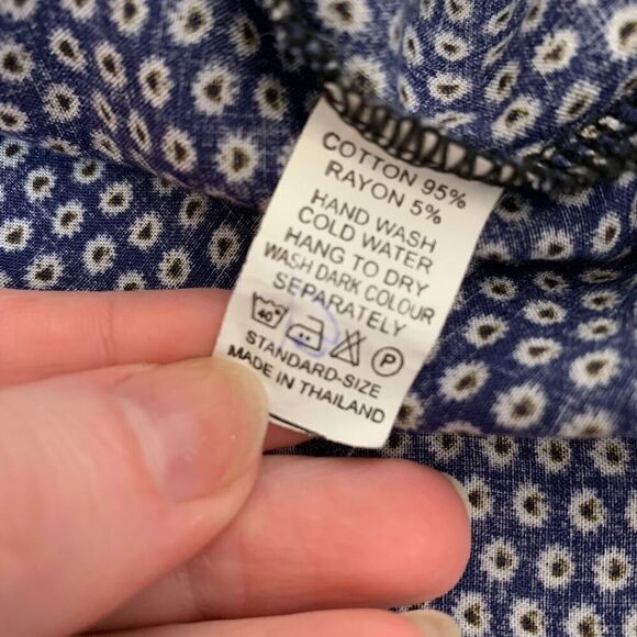 Double Six Ditsy Floral Blue Maxi Peasant Dress Daisy S Small - Picture 6 of 8